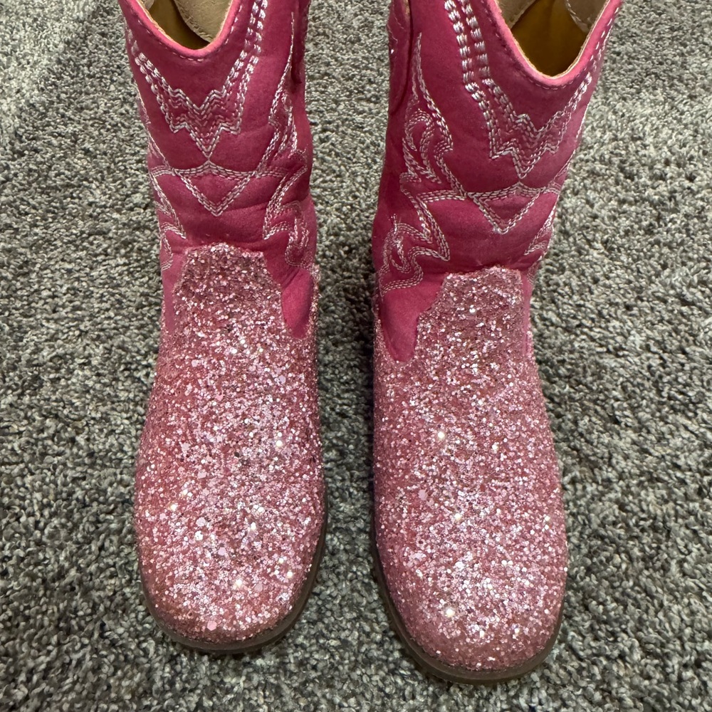 Pink Glitter Cowboy Boots